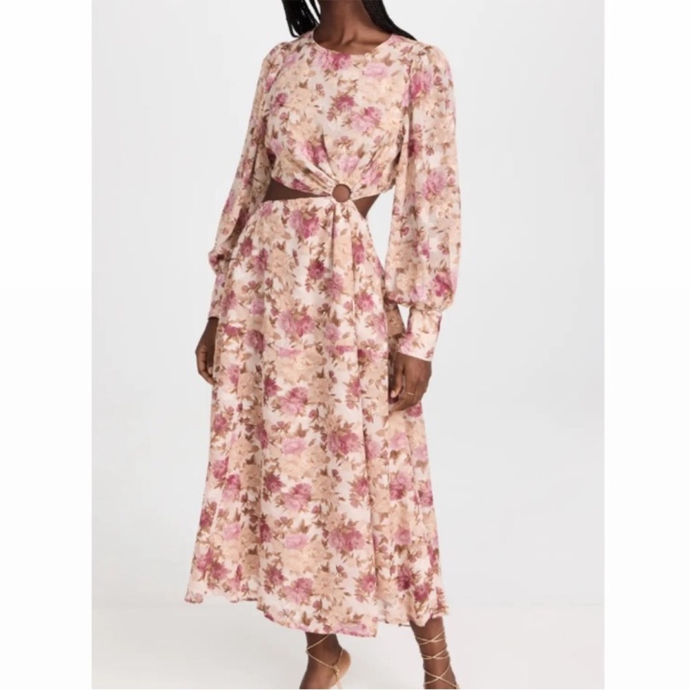 En Saison cutout floral midi dress